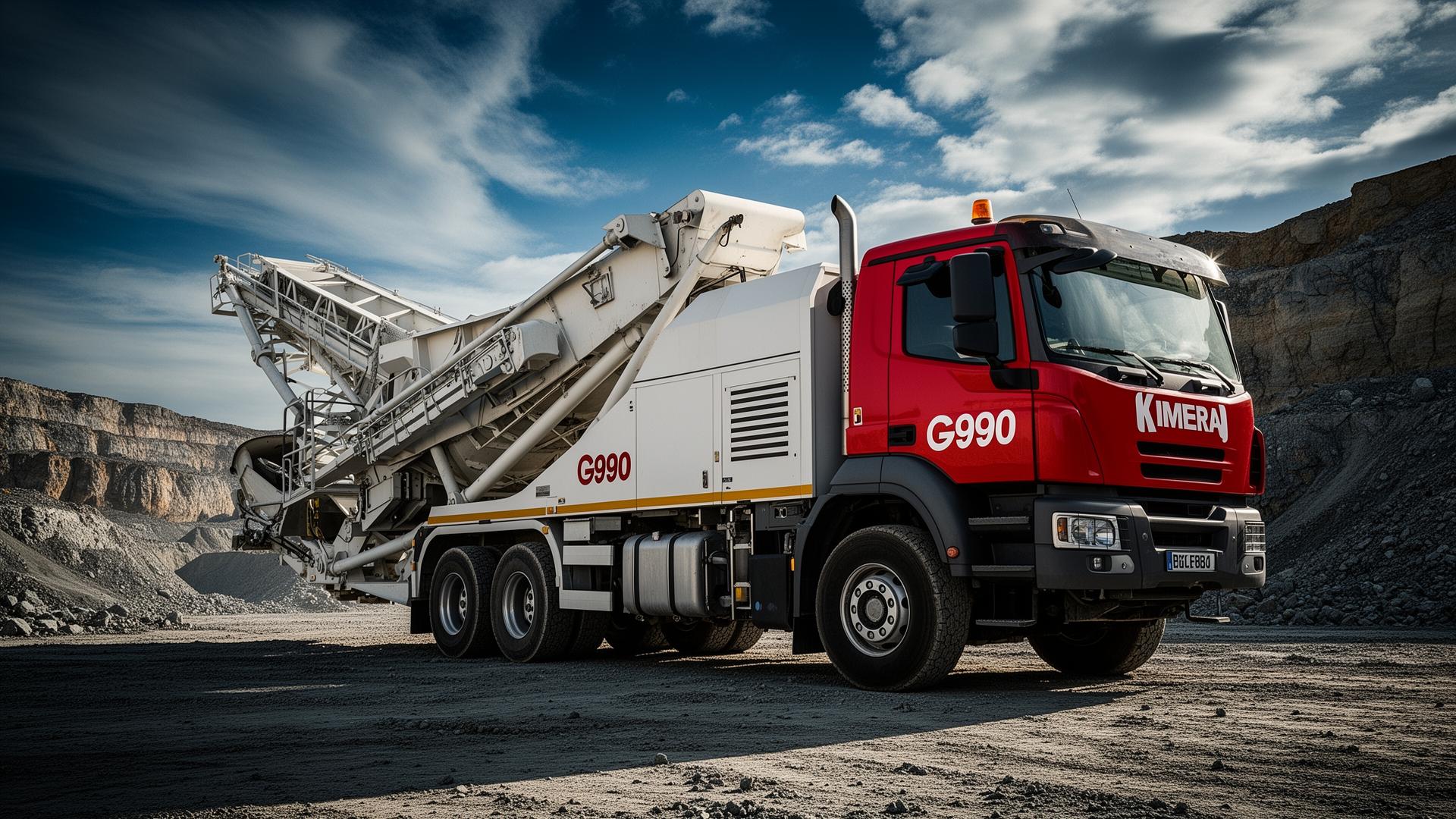 Kimera G990 mobilní betonárna v provozu